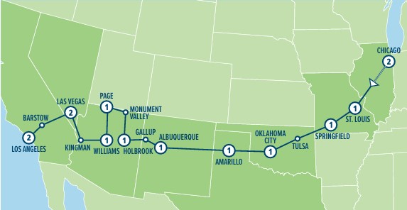 Centennial Historic Route 66 - LE saxat Map